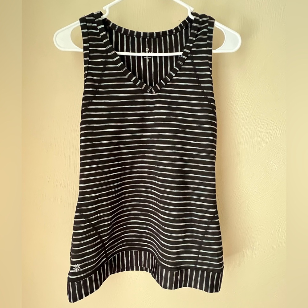 Athleta Black and White Striped Women's Top M